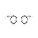 Circle Forever 925 Sterling Silver Stud Earrings for Women