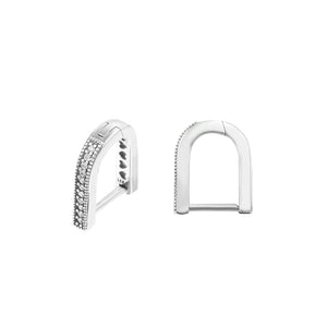 U-shaped Hoop Earrings Sterling Silver 925 Original Jewelry Gift