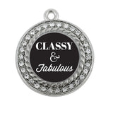 Antique Silver Plated Circle Charm Jewelry