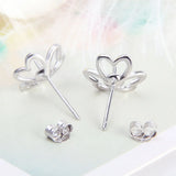 CLICI 925 Silver Clover Earrings Women's Jewelry Pearl Stud Earrings SE076SB