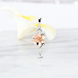 925 Silver Flower Women Pendant Necklace Sterling Silver Valentine Gift