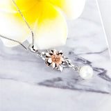 925 Silver Flower Women Pendant Necklace Sterling Silver Valentine Gift