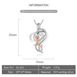 925 Silver CZ Rose Flower Necklace Cage Pendant DIY Valentine Charms