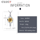925 Silver Flower & Pearl Pendant Necklace for Women
