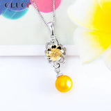 925 Silver Flower & Pearl Pendant Necklace for Women