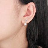 925 Silver Four Clover Pearl Stud Earrings SE174SB