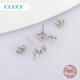 925 Silver Four Clover Pearl Stud Earrings SE174SB