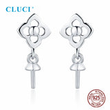 925 Silver Four Clover Pearl Stud Earrings SE174SB