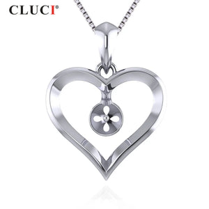 925 Sterling Silver Heart-Shaped Pendant Mounting