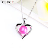 925 Sterling Silver Heart-Shaped Pendant Mounting