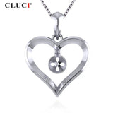 925 Sterling Silver Heart-Shaped Pendant Mounting