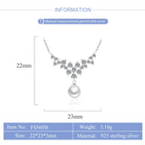 925 Silver Pendant Necklace with 6-7mm Round Pearls FSN050SB