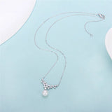 925 Silver Pendant Necklace with 6-7mm Round Pearls FSN050SB
