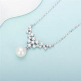925 Silver Pendant Necklace with 6-7mm Round Pearls FSN050SB