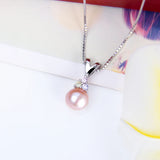 925 Sterling Silver Three Stone Pearl Pendant for Girls
