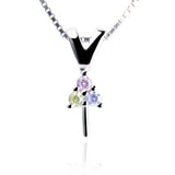 925 Sterling Silver Three Stone Pearl Pendant for Girls
