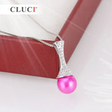 925 Silver Zircon Pearl Pendant Necklace Women DIY SP233SB