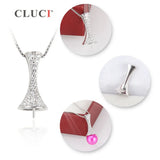 925 Silver Zircon Pearl Pendant Necklace Women DIY SP233SB