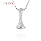 925 Silver Zircon Pearl Pendant Necklace Women DIY SP233SB