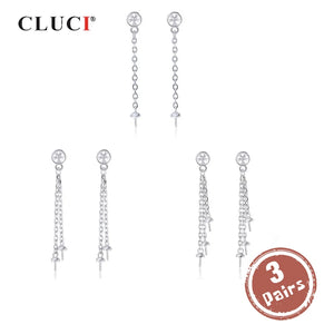 Sterling Silver Pearl Earring Mounting for Women Wedding SE144SB
