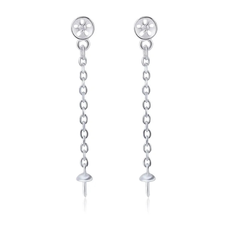 Sterling Silver Pearl Earring Mounting for Women Wedding SE144SB