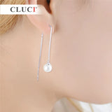 925 Sterling Silver Long Pearl Mountings Ear Line Earrings SE121SB