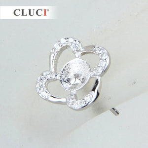 925 Silver Stud Earrings Pearl Flower Earrings SE033SB
