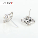 925 Silver Stud Earrings Pearl Flower Earrings SE033SB