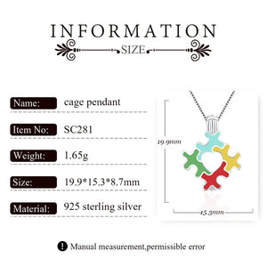 925 Silver Autism Awareness Puzzle Heart Locket SC281SB