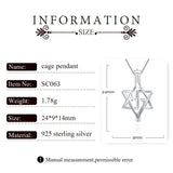925 Silver Hexagram Locket Pendant Mason Logo Shaped Silver 925 Pearl Cage