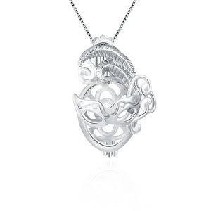 925 Sterling Silver Mysterious Mask Shaped Pearl Locket Pendant