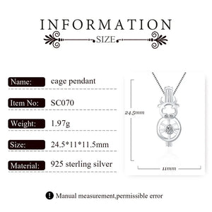 925 Sterling Silver Pearl Locket Pendant Bull Charms Pendant Necklace Jewelry