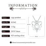 925 Sterling Silver Pearl Locket Pendant Butterfly Charms for Necklace SC042SB