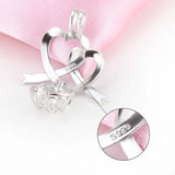 925 Silver Autism Awareness Double Heart Pearl Locket Pendant