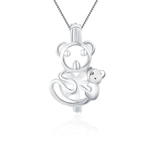 Bear Shaped Silver 925 Pendant for Necklace Jewelry Making