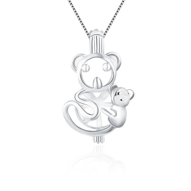 Bear Shaped Silver 925 Pendant for Necklace Jewelry Making