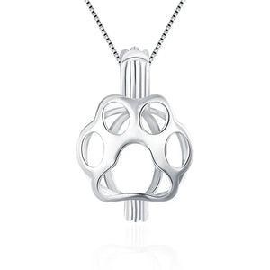 Cat Footprint 925 Silver Pendant for Necklace Women Charms SC104SB