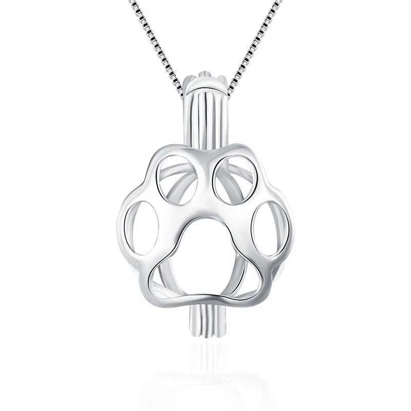 Cat Footprint 925 Silver Pendant for Necklace Women Charms SC104SB