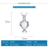 925 Sterling Silver Double Dolphin Wish Pearl Pendant Locket
