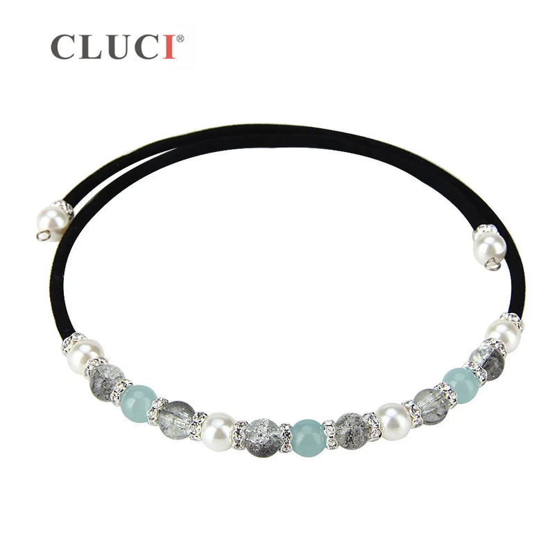 Adjustable Gem Necklace Crystal Zircon Choker for Women BN012SB