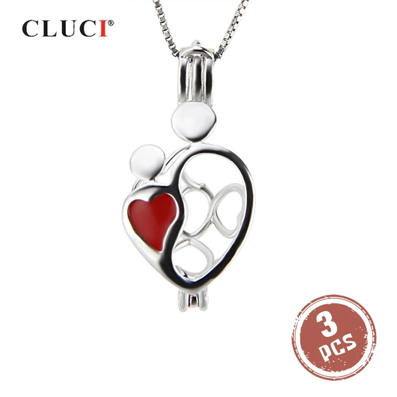 Love Heart Shaped Silver 925 Charms Pendant SC213SB