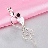 Love Heart Shaped Silver 925 Charms Pendant SC213SB