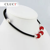 3pcs Red Agate Necklaces Shell Pearls Zirconia Choker BN011SB