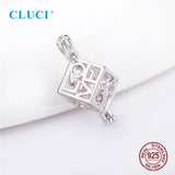 925 Sterling Silver Big Box Cage Pendant for Women