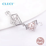 925 Sterling Silver Big Box Cage Pendant for Women