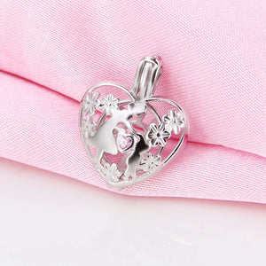 Heart Shaped 925 Sterling Silver Pearl Pendant Locket SC246SB