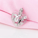 Heart Shaped 925 Sterling Silver Pearl Pendant Locket SC246SB