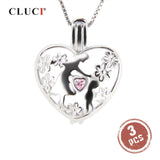 Heart Shaped 925 Sterling Silver Pearl Pendant Locket SC246SB