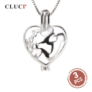 925 Sterling Silver Heart Shaped Pearl Locket Pendant