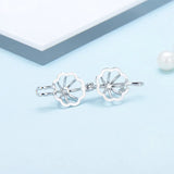 925 Silver Flower Key Pendant Necklace SC029SB